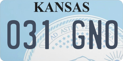 KS license plate 031GNO