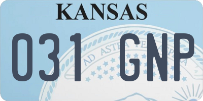 KS license plate 031GNP