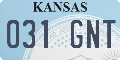 KS license plate 031GNT