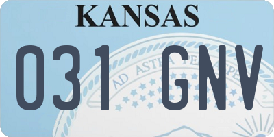 KS license plate 031GNV
