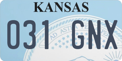 KS license plate 031GNX