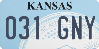 KS license plate 031GNY