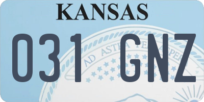 KS license plate 031GNZ