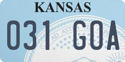 KS license plate 031GOA