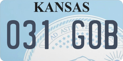 KS license plate 031GOB