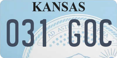 KS license plate 031GOC