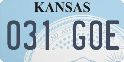 KS license plate 031GOE