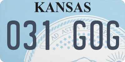 KS license plate 031GOG