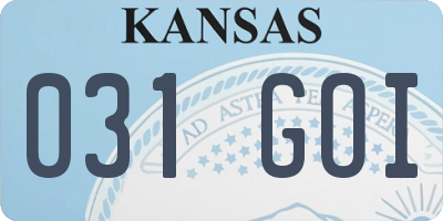 KS license plate 031GOI