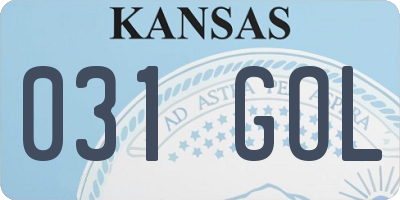 KS license plate 031GOL