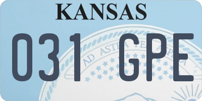KS license plate 031GPE