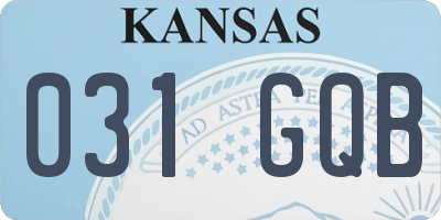 KS license plate 031GQB