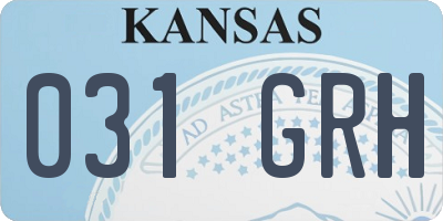 KS license plate 031GRH