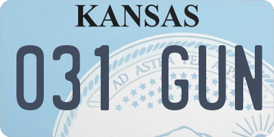 KS license plate 031GUN