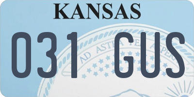 KS license plate 031GUS