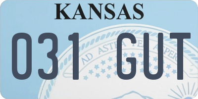 KS license plate 031GUT