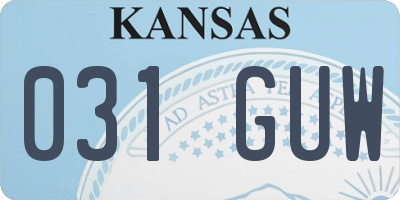 KS license plate 031GUW