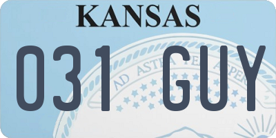 KS license plate 031GUY