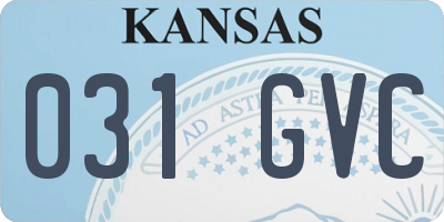 KS license plate 031GVC