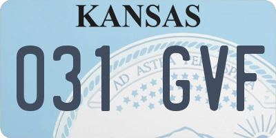 KS license plate 031GVF