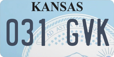 KS license plate 031GVK