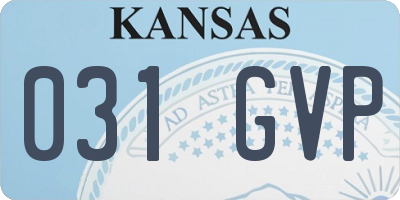 KS license plate 031GVP