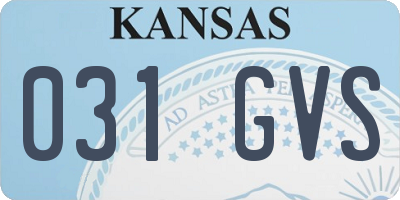 KS license plate 031GVS