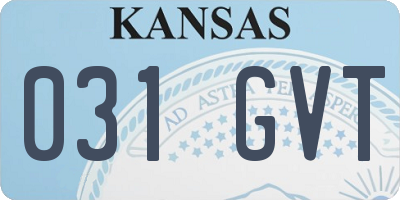 KS license plate 031GVT