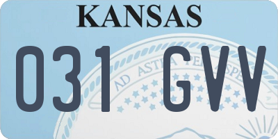 KS license plate 031GVV