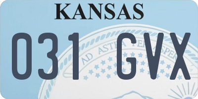 KS license plate 031GVX