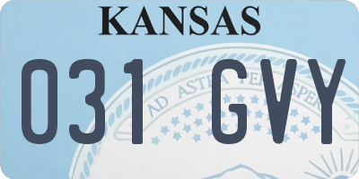 KS license plate 031GVY