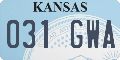 KS license plate 031GWA
