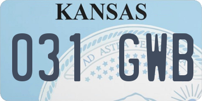 KS license plate 031GWB