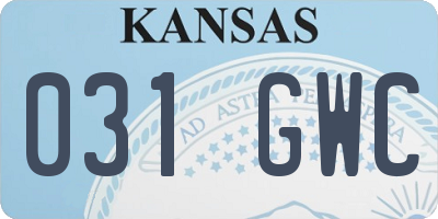 KS license plate 031GWC