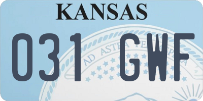 KS license plate 031GWF