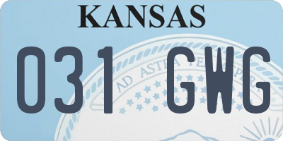 KS license plate 031GWG