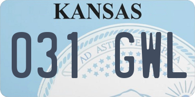 KS license plate 031GWL