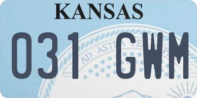 KS license plate 031GWM