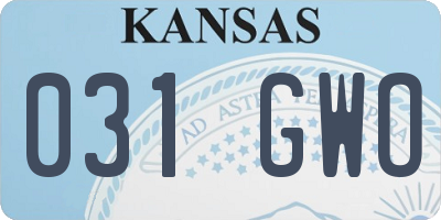 KS license plate 031GWO