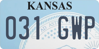 KS license plate 031GWP