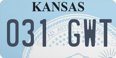 KS license plate 031GWT