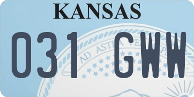KS license plate 031GWW