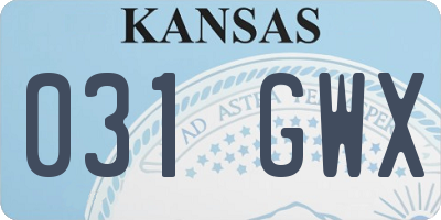KS license plate 031GWX