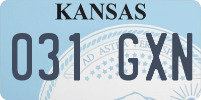 KS license plate 031GXN