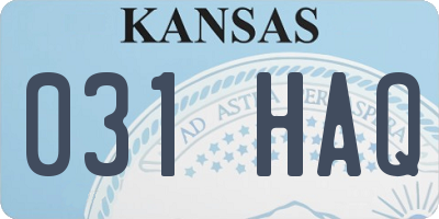 KS license plate 031HAQ