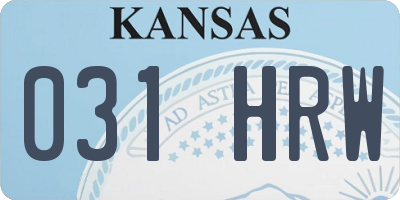 KS license plate 031HRW
