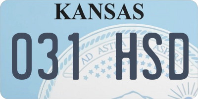 KS license plate 031HSD