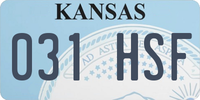 KS license plate 031HSF