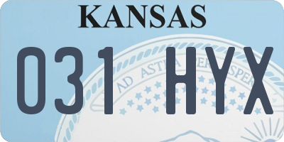 KS license plate 031HYX
