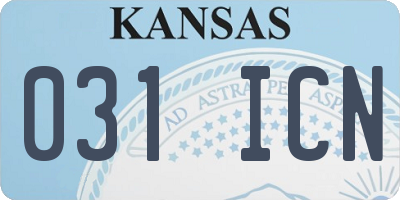 KS license plate 031ICN